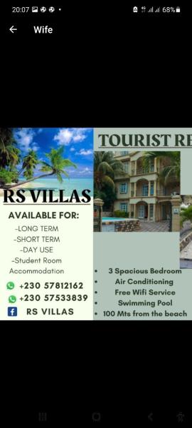 RS VILLAS - Three bedrooms share apartment with private room and free WIFI and 100mts to the beach and ac and 100mts to bus stop and pool